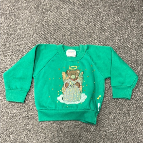 Fisher-Price Other - Vintage Fisher-Price Green Angel Bear Kids Sweatshirt Hand painted 4T